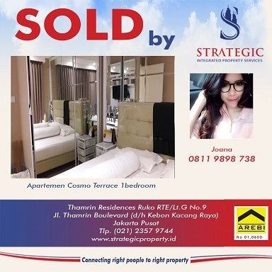 Closing Apartemen Cosmo Terrace 1Br Sold By Joana