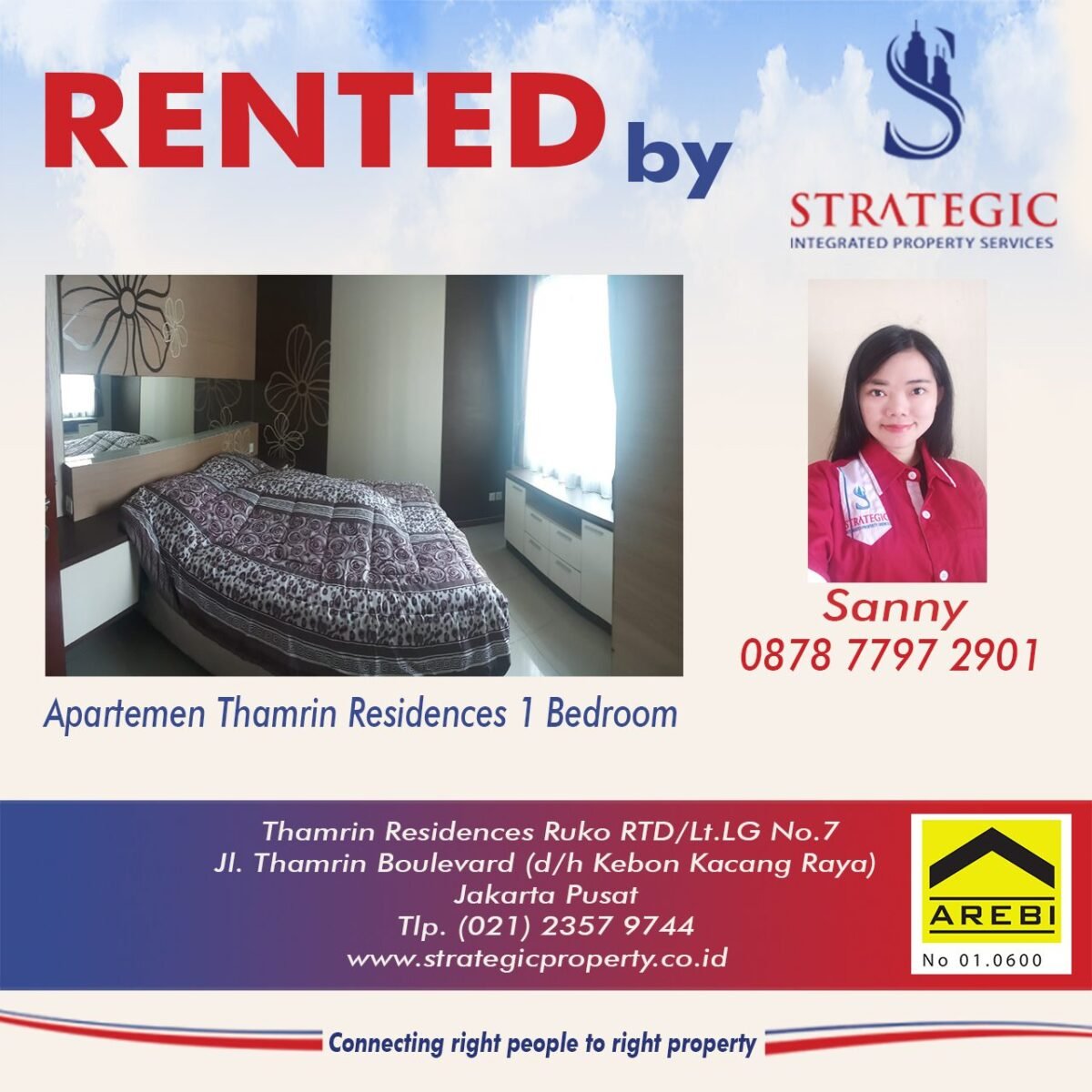 Closing Apartemen Thamrin Residences 1 Bedroom Tersewa oleh Sanny